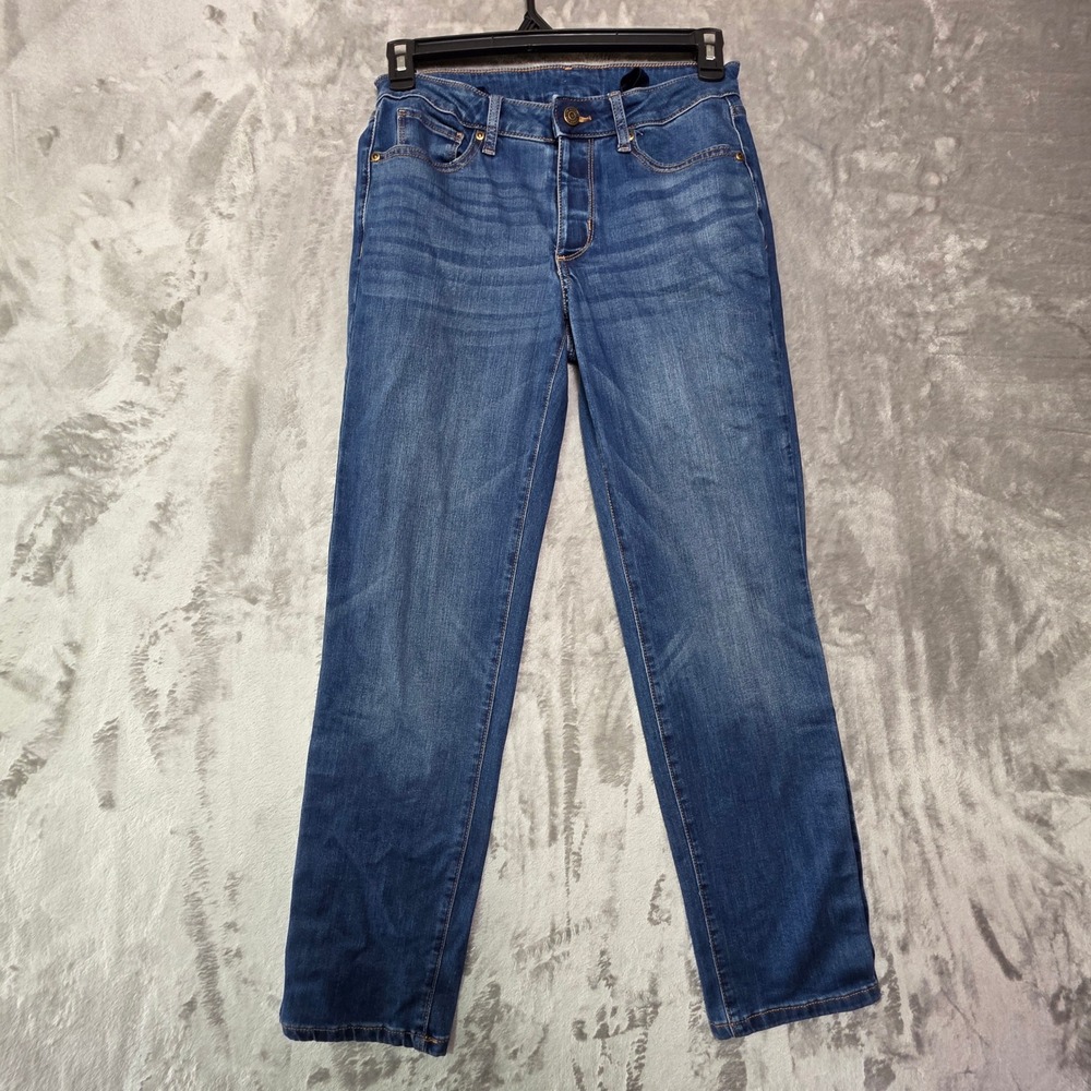 Sonoma Adaptive Straight Jeans Womens 8 Medium Wash Hook Loop Fly Leg Openings